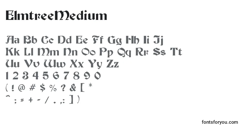 A fonte ElmtreeMedium – alfabeto, números, caracteres especiais