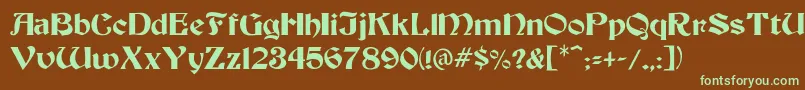 ElmtreeMedium Font – Green Fonts on Brown Background