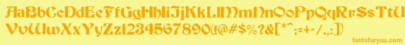 ElmtreeMedium Font – Orange Fonts on Yellow Background