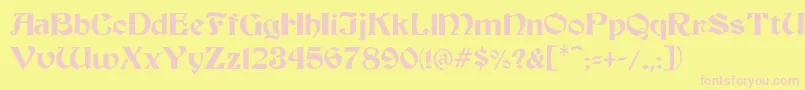 ElmtreeMedium-fontti – vaaleanpunaiset fontit keltaisella taustalla