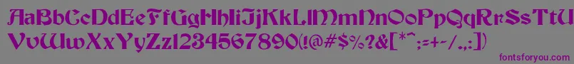 フォントElmtreeMedium – 紫色のフォント、灰色の背景