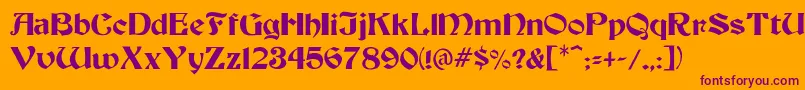 ElmtreeMedium-Schriftart – Violette Schriften auf orangefarbenem Hintergrund