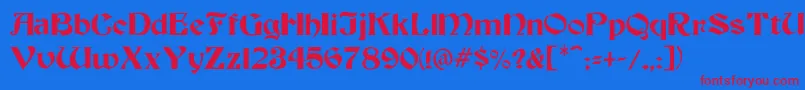 ElmtreeMedium-fontti – punaiset fontit sinisellä taustalla