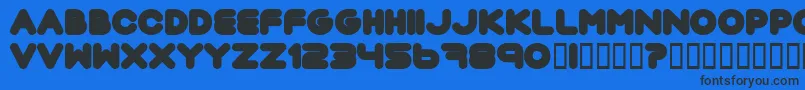 Pouttu ffy Font – Black Fonts on Blue Background