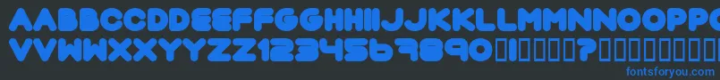 フォントPouttu ffy – 黒い背景に青い文字