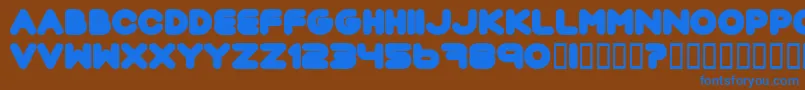 フォントPouttu ffy – 茶色の背景に青い文字