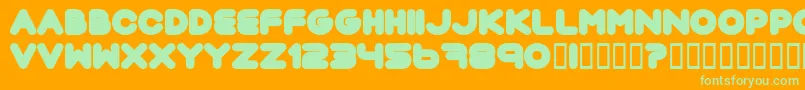 Pouttu ffy-Schriftart – Grüne Schriften auf orangefarbenem Hintergrund