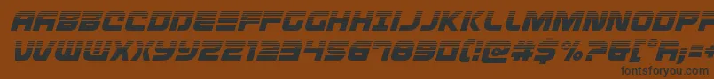 Defconzerohalfital-Schriftart – Schwarze Schriften auf braunem Hintergrund