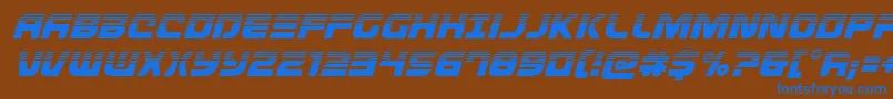 Defconzerohalfital Font – Blue Fonts on Brown Background