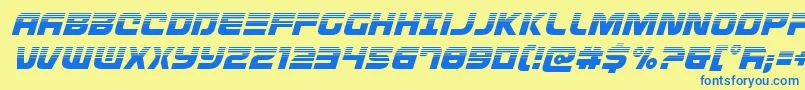 Шрифт Defconzerohalfital – синие шрифты на жёлтом фоне