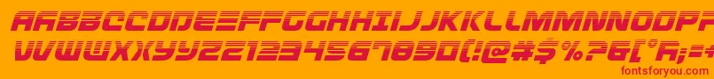 Шрифт Defconzerohalfital – красные шрифты на оранжевом фоне