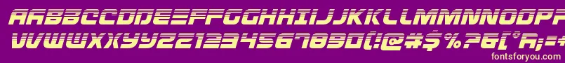 Defconzerohalfital Font – Yellow Fonts on Purple Background