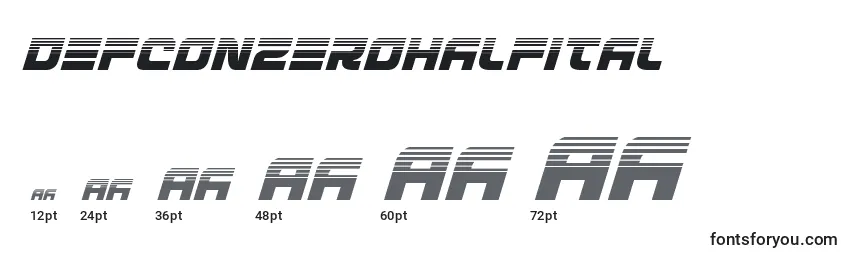 Размеры шрифта Defconzerohalfital