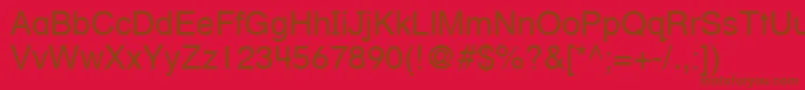 HelveticaTextbookLtRoman-fontti – ruskeat fontit punaisella taustalla