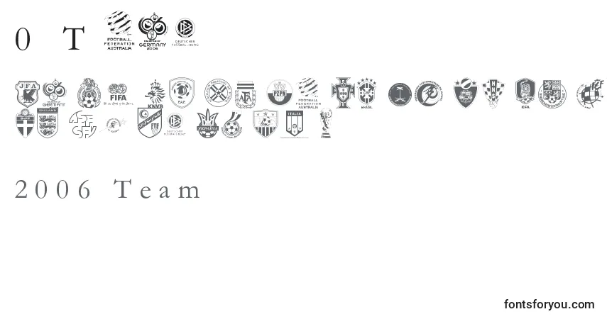 A fonte 2006Team – alfabeto, números, caracteres especiais