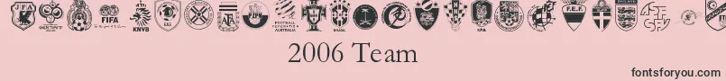 2006Team Font – Black Fonts on Pink Background