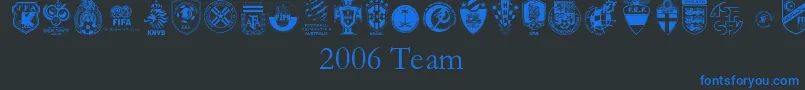 2006Team Font – Blue Fonts on Black Background