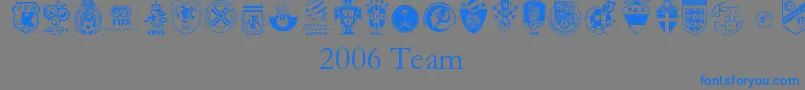 2006Team Font – Blue Fonts on Gray Background