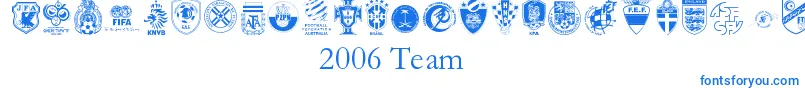 2006Team-Schriftart – Blaue Schriften auf weißem Hintergrund