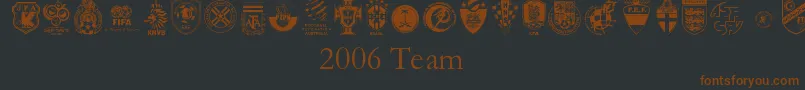 2006Team Font – Brown Fonts on Black Background