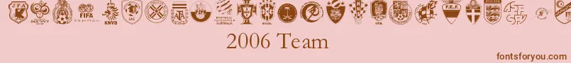 2006Team Font – Brown Fonts on Pink Background