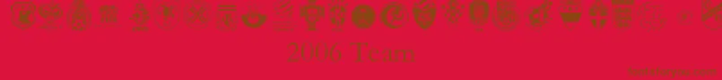 2006Team Font – Brown Fonts on Red Background