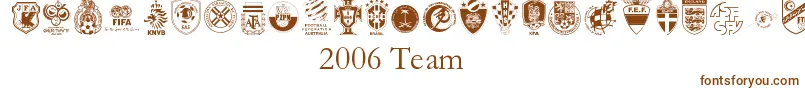 Шрифт 2006Team – коричневые шрифты на белом фоне