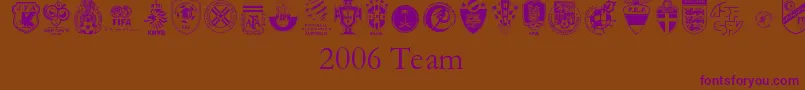 2006Team Font – Purple Fonts on Brown Background