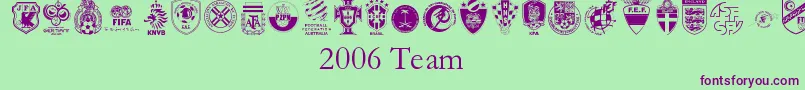 2006Team Font – Purple Fonts on Green Background