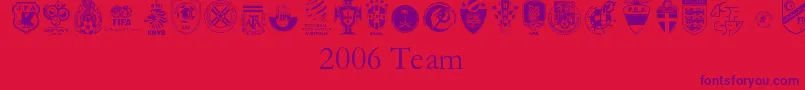 2006Team Font – Purple Fonts on Red Background