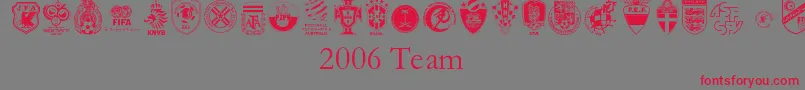 2006Team-Schriftart – Rote Schriften auf grauem Hintergrund