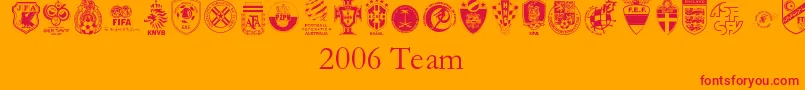 2006Team Font – Red Fonts on Orange Background