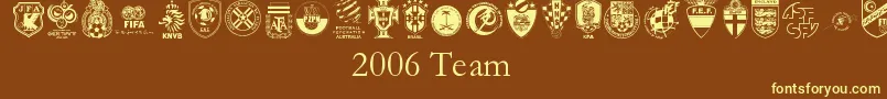 2006Team Font – Yellow Fonts on Brown Background