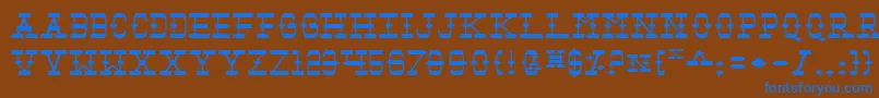 Tombv2e Font – Blue Fonts on Brown Background