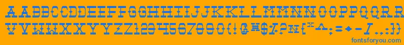 Tombv2e Font – Blue Fonts on Orange Background