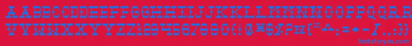 Tombv2e Font – Blue Fonts on Red Background