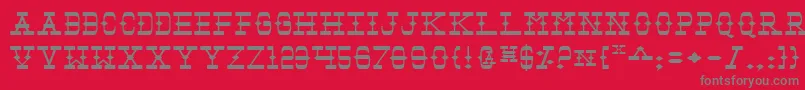 Tombv2e Font – Gray Fonts on Red Background