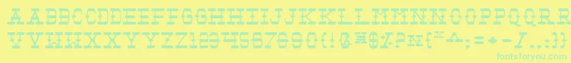 Tombv2e Font – Green Fonts on Yellow Background