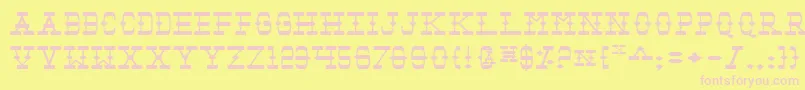 Tombv2e Font – Pink Fonts on Yellow Background