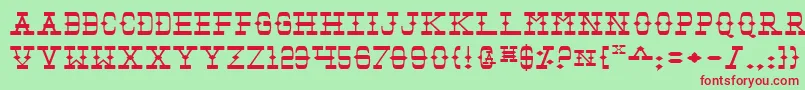 Tombv2e Font – Red Fonts on Green Background