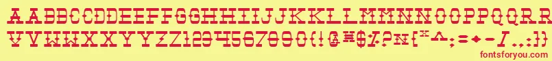 Tombv2e Font – Red Fonts on Yellow Background