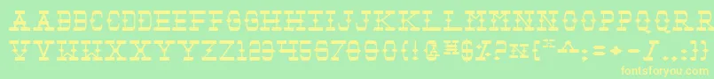 Tombv2e Font – Yellow Fonts on Green Background