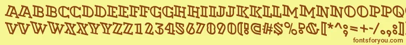 ADexterotlspdn Font – Brown Fonts on Yellow Background