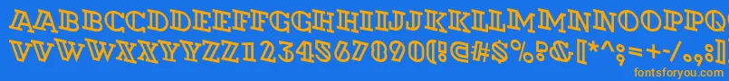 ADexterotlspdn Font – Orange Fonts on Blue Background