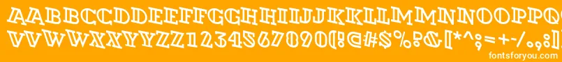 Fonte ADexterotlspdn – fontes brancas em um fundo laranja