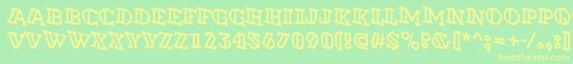 ADexterotlspdn Font – Yellow Fonts on Green Background