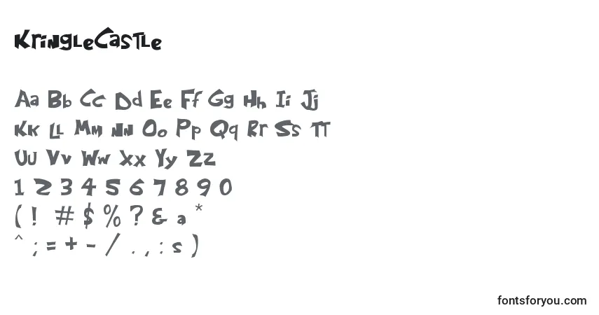 A fonte KringleCastle – alfabeto, números, caracteres especiais
