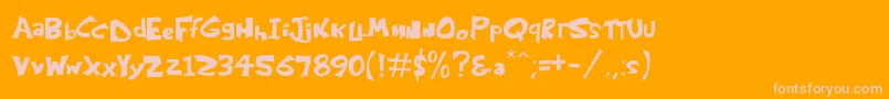 KringleCastle Font – Pink Fonts on Orange Background