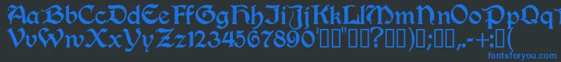 Innkeeper Font – Blue Fonts on Black Background