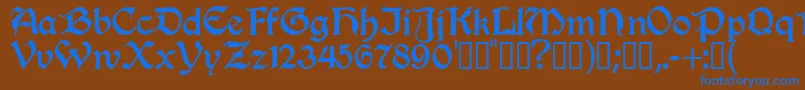 Innkeeper Font – Blue Fonts on Brown Background